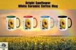 Sunflower Coffee Mug, &quot;Hug from the Sun&quot; Vibrant Ceramic Cup with Colorful Interior, Perfect Gift for Nature Lovers