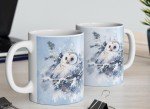 Winter Whisper Owl Ceramic Coffee Mug - Elegant Gift for Nature Lovers, 11oz & 15oz Sizes Available
