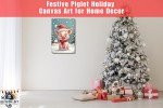 Delightful Holiday Pig Canvas Art | Charming Christmas Decor for Home & Festive Wall Art