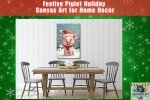 Delightful Holiday Pig Canvas Art | Charming Christmas Decor for Home & Festive Wall Art