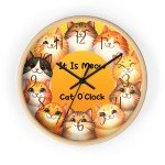 It Is Meow Cat O&#39;Clock Wall Art - Colorful Kitty Timekeeper 10-Inch Clock, 3 Base Colors, 2 Hand Colors