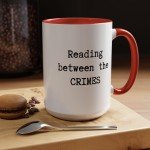 True Crime Coffee Mug Reading Between the Crimes Gift for Mystery Book Lovers, Tea Lovers Gift for Thriller Readers Gift for Librarian
