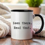 Been there. Read that. Coffee Mug Gift for Book Lovers, Funny Coffee Mug Best Friend Tea Lover Cup for Christmas Gift Hot Cocoa Party