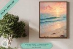Serenity at Sunset - Inspiring & Tranquil Premium Coastal Beach House, Living Room, Bedroom, or Office Decor Printable Wall Art