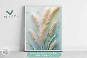 Serene Beach Dunes Sea Oats Printable Wall Art – Coastal Elegance for Home Decor - Makes a Perfect Gift For Nature Lovers & Art Enthusiasts