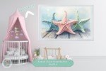 Coastal Charm Pastel Starfish Printable Wall Art - Perfect Oceanic, Nautical, Beach House, Bathroom, Home or Nursery Decor