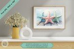 Coastal Charm Pastel Starfish Printable Wall Art - Perfect Oceanic, Nautical, Beach House, Bathroom, Home or Nursery Decor
