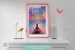 Life&#39;s a Beach - Inspirational Yoga Wall Art Poster, Serene Beach and Yoga Sunset Scene – Perfect Home, Office, Yoga Studio Decor or Gift