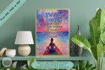 Life&#39;s a Beach - Inspirational Yoga Wall Art Poster, Serene Beach and Yoga Sunset Scene – Perfect Home, Office, Yoga Studio Decor or Gift