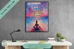 Life&#39;s a Beach - Inspirational Yoga Wall Art Poster, Serene Beach and Yoga Sunset Scene – Perfect Home, Office, Yoga Studio Decor or Gift