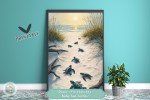 Dawn&#39;s First Journey - Baby Sea Turtles Ocean Inspired Printable Wall Art - Coastal, Inspirational Home and Office Decor or Perfect Gift