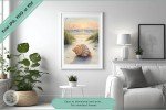 Serenity Shell: Tranquil Lowcountry Beach Sunset - Premium Printable Wall Art for Coastal Home and Office Decor Enthusiasts