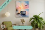 Serene Dusk & Dawn - Coastal Escape Fishing Boat Wall Art, Printable Sunrise Seascape Home and Office Decor - Ideal gift for art enthusiasts