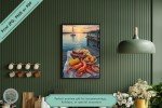 Sundown Feast at the Dock - Coastal Lowcountry Boil Wall Art Print - Perfect Gift for Food Lovers or Southern Living Enthusiasts