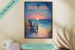 Shell Yeah, Seaside Serenity - Coastal Beach Sunset Wall Art for Home or Office Decor