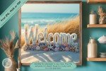 Seaside Serenity Coastal Welcome Sign - Beach House and Nautical Decor Digital Printable Wall Art