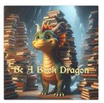 Be A Book Dragon Canvas Art - Inspire Reading with Whimsical Dragon Design, 8x8