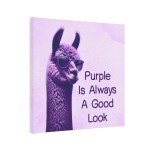 Chic Purple Llama Canvas Print | Modern Home Decor | Stylish Wall Art for Bedroom and Living Room, 8x8, 5x7