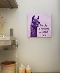 Chic Purple Llama Canvas Print | Modern Home Decor | Stylish Wall Art for Bedroom and Living Room, 8x8, 5x7