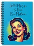 Brain-Gazing Beauty - Vintage-Inspired Ruled Spiral Notebook, 6x8 Inch, Eye-Rolling Humor