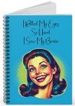 Brain-Gazing Beauty - Vintage-Inspired Ruled Spiral Notebook, 6x8 Inch, Eye-Rolling Humor