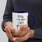 Fifty the Ultimate F-Word - 50th Birthday Sarcasm Mug, Gen-X, heavy metal, rocker, gift, funny, novelty, middle age, over the hill, unique