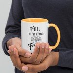 Fifty the Ultimate F-Word - 50th Birthday Sarcasm Mug, Gen-X, heavy metal, rocker, gift, funny, novelty, middle age, over the hill, unique