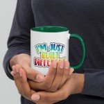 I&#39;m Just Built Different rainbow letters mug, quirky gift, birthday, valentines day, anniversary, mother&#39;s day, father&#39;s day, for funsies