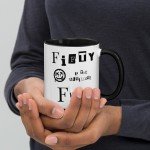 Fifty the Ultimate F-Word - 50th Birthday Sarcasm Mug, Gen-X, punk, rocker, gift, funny, novelty, over the hill, unique, sarcastic