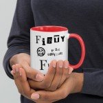 Fifty the Ultimate F-Word - 50th Birthday Sarcasm Mug, Gen-X, punk, rocker, gift, funny, novelty, over the hill, unique, sarcastic