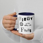 Fifty the Ultimate F-Word - 50th Birthday Sarcasm Mug, Gen-X, punk, rocker, gift, funny, novelty, over the hill, unique, sarcastic