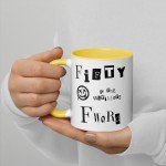 Fifty the Ultimate F-Word - 50th Birthday Sarcasm Mug, Gen-X, punk, rocker, gift, funny, novelty, over the hill, unique, sarcastic