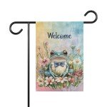 Charming Garden Welcome Flag - Double-Sided Whimsical Frog Design Available in Two Sizes