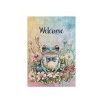 Charming Garden Welcome Flag - Double-Sided Whimsical Frog Design Available in Two Sizes