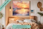 Serene Egret at Sunset - High-Quality Printable Wall Art - Nature and Wildlife Art for Home or Office Decor