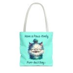Paws-itively Purr-fect Day Cat Tote Bag. Cute Cat Tote Bag, Daily Use Bag, Gift for Cat Lovers, Shopping Tote, 13&quot;, 16&quot;, 18&quot;