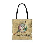 I Seek Dead People Tote Bag, Genealogy Tote Bag, Census Bag, 3 Sizes