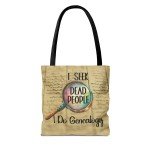 I Seek Dead People Tote Bag, Genealogy Tote Bag, Census Bag, 3 Sizes