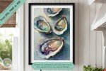 Ocean&#39;s Whisper - Coastal Inspired Printable Oyster Wall Art - Nature and Maritime Home Decor for Serene Living Spaces