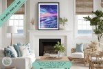 Serenity at Dusk - Captivating Beach Sunset Printable Wall Art - Peaceful Art for Tranquil Spaces in Your Home - Ideal Gift for Ocean Lovers