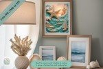 Oceanic Voyage Bas-Relief Wall Art – Nautical Starfish and Sailboat Scene for Maritime Enthusiasts Seeking Unique Decor