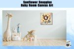 Sunflower Snuggles Canvas Art - Enchanted Nature Wall Decor for Home, Nursery & Office - Bright Floral Print, Gift Idea
