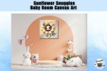 Sunflower Snuggles Canvas Art - Enchanted Nature Wall Decor for Home, Nursery & Office - Bright Floral Print, Gift Idea