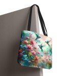 Enchanting Hummingbird Tote Bag, Floral Shopping Bag, Eco-Friendly Carryall, Perfect Gift for Nature Lovers, Spring-Summer Tote