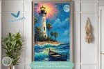 Moonlit Beacon: Celebratory Night at the Lighthouse - Premium Printable Wall Art for Home or Office Decor or Give As A Thoughtful Gift