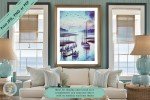 Twilight Serenity - Lowcountry Marina Sailboats Watercolor Art Print - Nautical Decor for Home or Office - Ideal Gift for Art Lovers