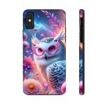 Whimsical Snowy Owl Tough Phone Case, Colorful Tough Phone Case, Gift for Owl Lovers, Unique Wildlife Phone Cover, Vibrant Floral Case