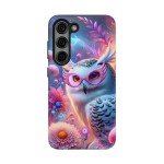 Whimsical Snowy Owl Tough Phone Case, Colorful Tough Phone Case, Gift for Owl Lovers, Unique Wildlife Phone Cover, Vibrant Floral Case