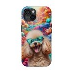 Funky Poodle Fantasy Tough Phone Case, Vibrantl Dog Tough Phone Case, Fun Gift for Dog Lovers, Unique Phone Accessory, IPhone, Galaxy