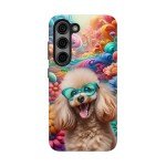 Funky Poodle Fantasy Tough Phone Case, Vibrantl Dog Tough Phone Case, Fun Gift for Dog Lovers, Unique Phone Accessory, IPhone, Galaxy